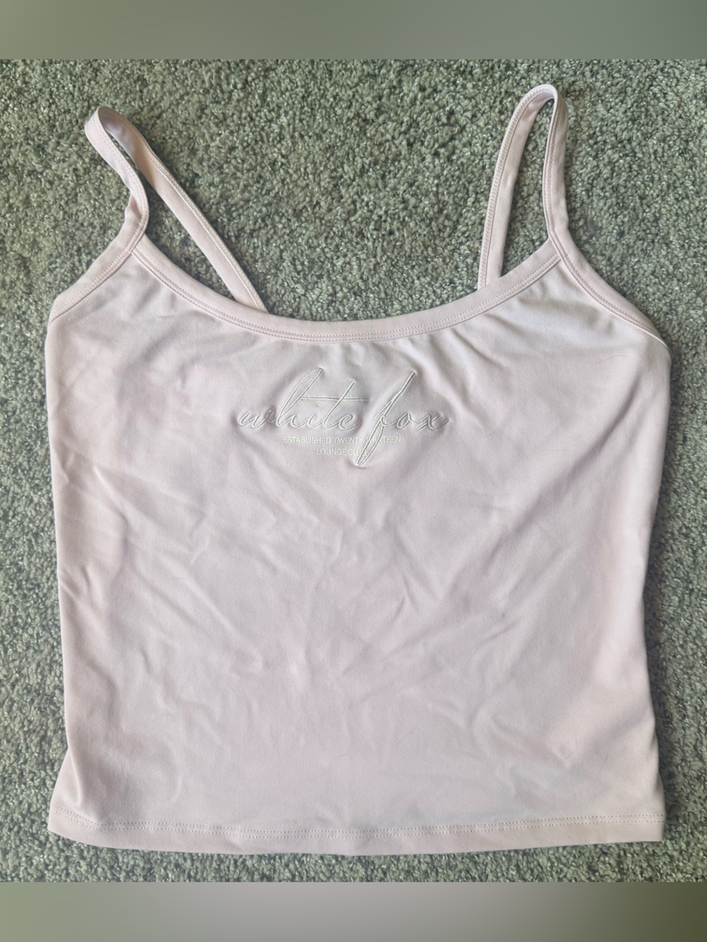 White Fox Boutique Light Pink Cropped Cami Top NWT